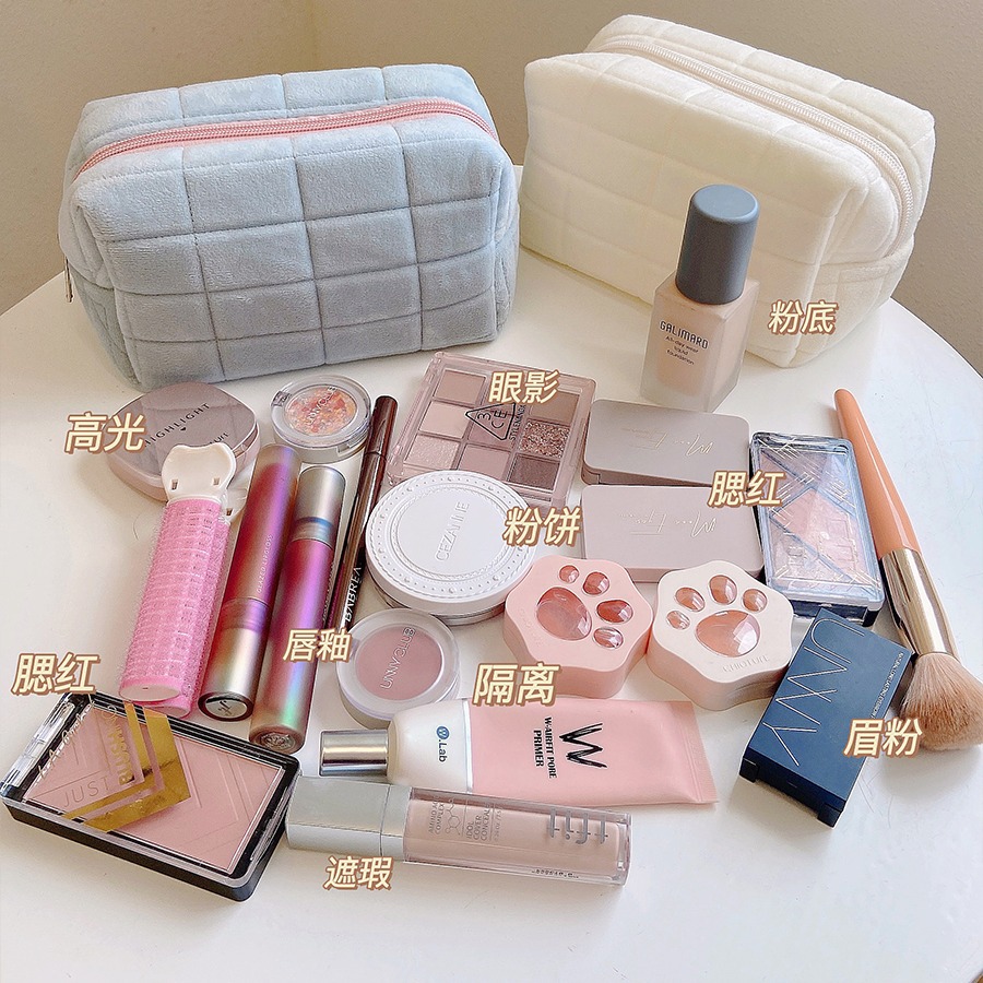 Bolsa de cosméticos bolsa de almacenamiento bolsa de viaje portátil de gran capacidad bolsa de almacenamiento de cosméticos lindo de alta apariencia nueva bolsa de almohada