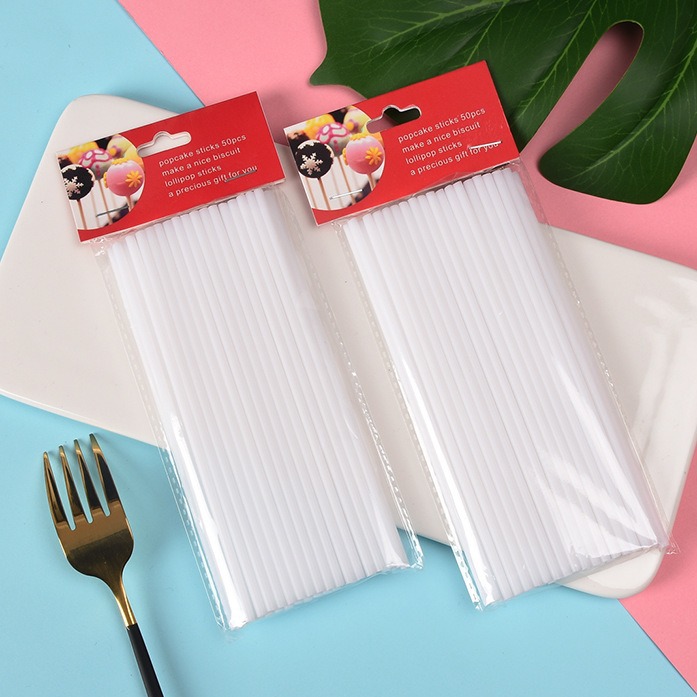 纸卡包装 50支/包0.35*15cm 塑料棒巧克力棒DIY棒糖棒蛋糕插牌棒