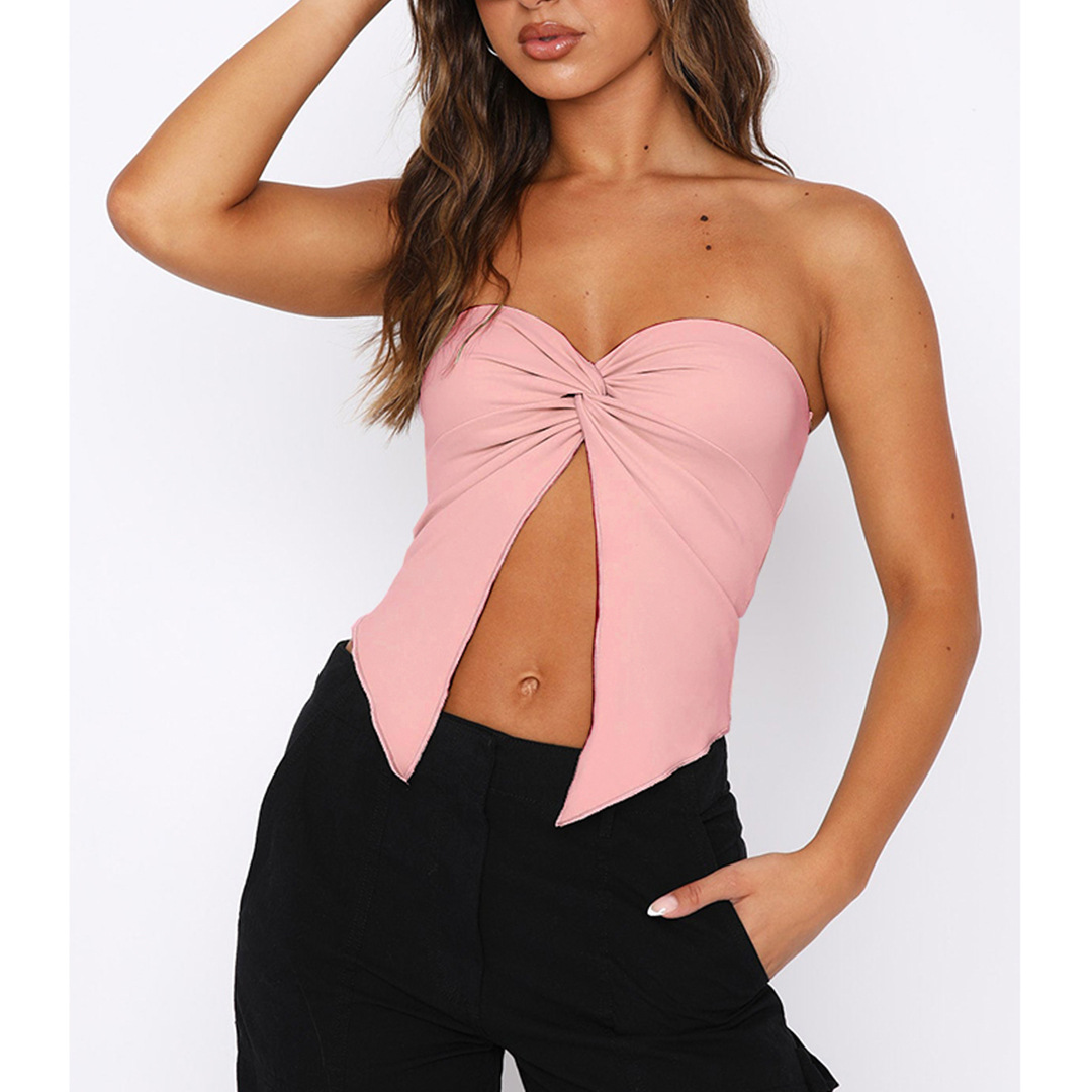 Slim Fit Type Solid Color Pattern Wholesale Women'S Streetwear Solid Color Multicolor Pleated Tank Tops