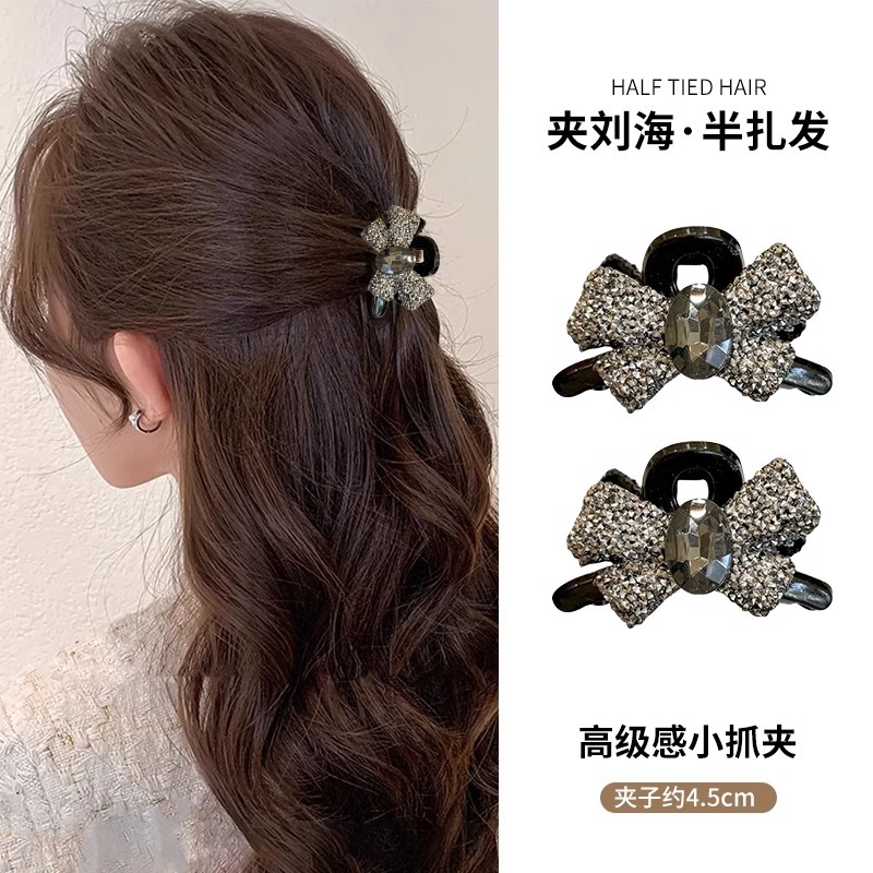 Perla ámbar pequeña clip de agarre para mujeres 2024 nuevo clip de cabello princesa cabeza bang clip de cabello roto clip de tiburón joyería para el cabello