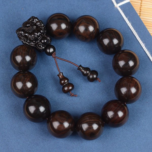 rosary with round beads ebony rosewood walnut