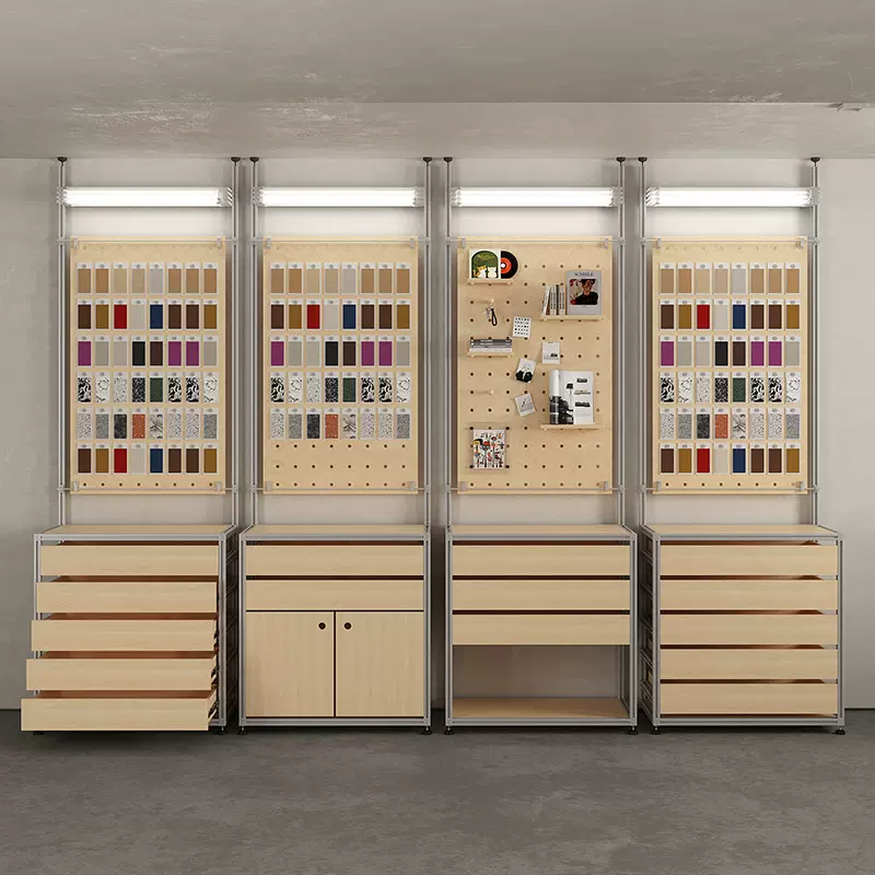 【海洋板】铝型材桦木洞洞板服装店饰品展示架买手装饰柜香水柜