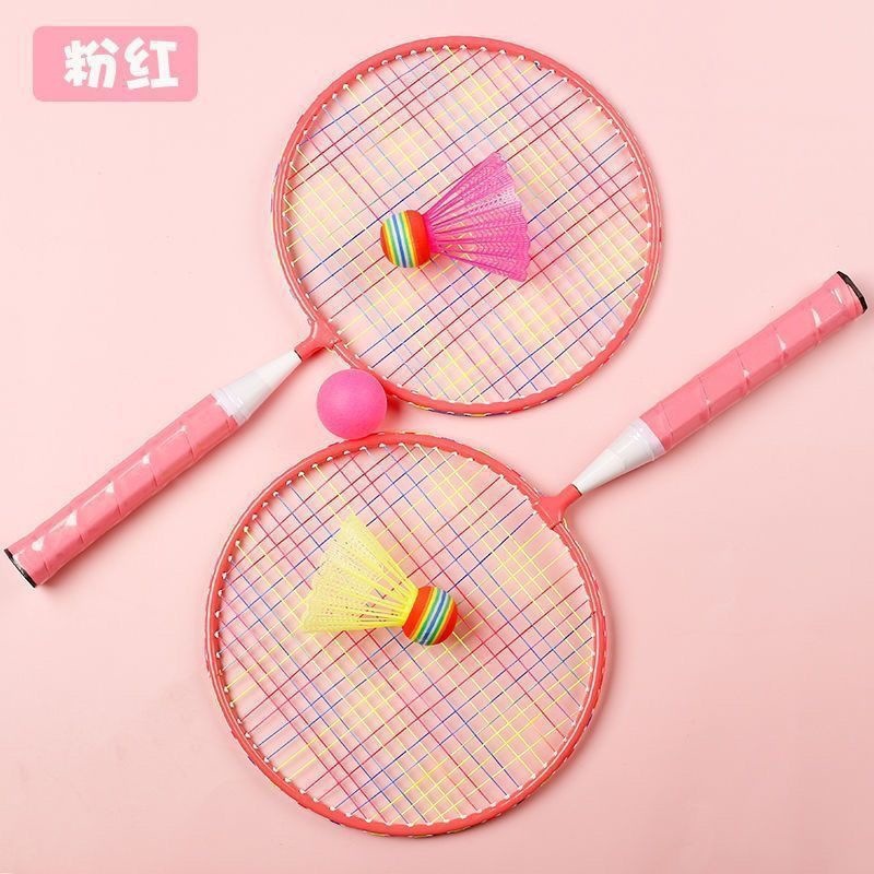 Cartoon durable badminton racket set for children aged 3-12, suitable for kindergarten entertainment, parent-child interaction, and dual play