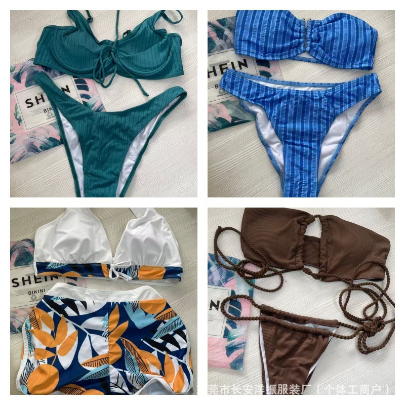 Marcas transfronterizas shein sexy bikini europea y americana sexy trajes de baño de cintura alta damas divisas trajes de baño al por mayor productos de cola