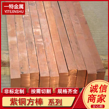 供应T2紫铜方棒 紫铜排 方形六角形棒 铜杆 紫铜厚板料 可切割零