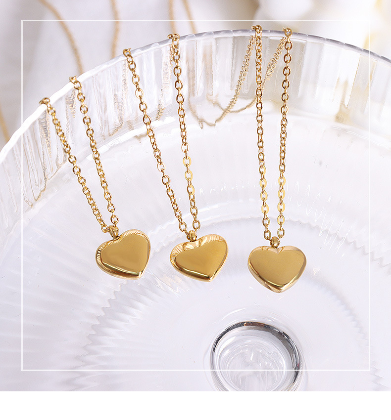 4g Weight Necklace Classification Wedding, Travel Occasion Europe And America Jewelry Simple Heart Pendant Necklace Titanium Steel Clavicle Chain