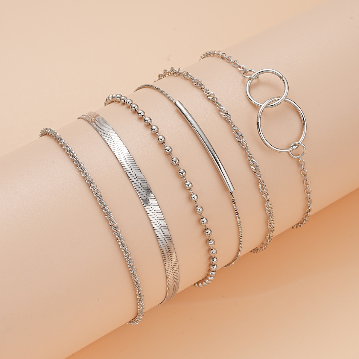 Transfronterizos Europa y América playa ocio personalidad estrella estrella de doble anillo tobillar 6 piezas insertadas simple tobillar cadena mujer image 5