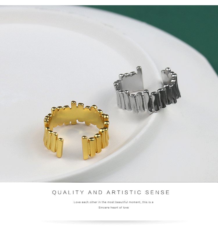 Korean Style Ins SpecialInterest Design Geometric Ring Fashion Irregular Lines Versatile Switchable Index Finger Ring Womenpicture11