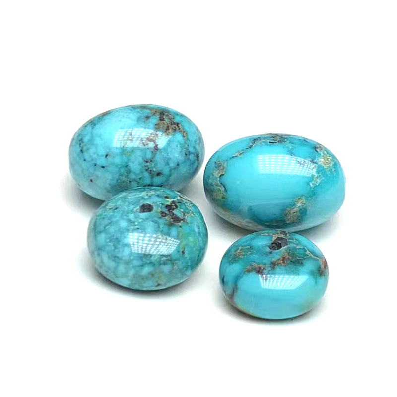 湖北原矿绿松石枣珠 算盘珠 高瓷高色 可DIY饰品小配件 厂家批发