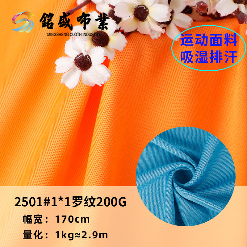 双面涤纶罗纹全涤网眼布料 coolmax春夏速干球服运动服篮球服面料