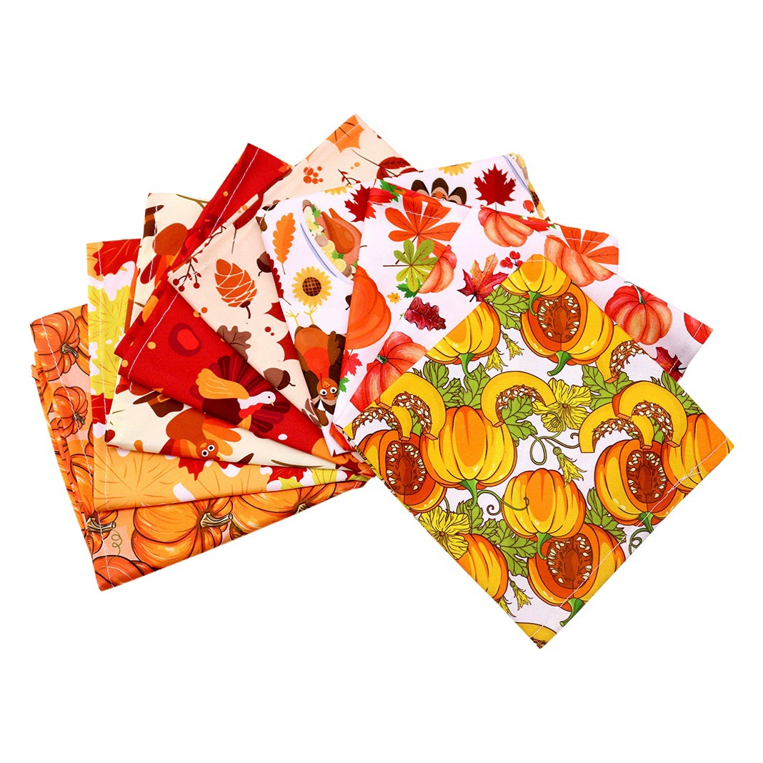 Универсальная треугольная бандана для собак и кошек с декором в виде кленового листа и тыквы, для трансграничной торговли зоотоварами, к Дню благодарения