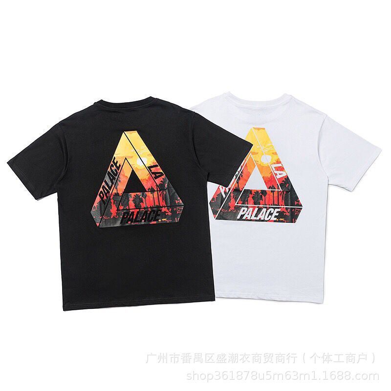 欧米の潮牌palace三角形双紗プリント高品質男女カジュアル半袖tシャツ|undefined