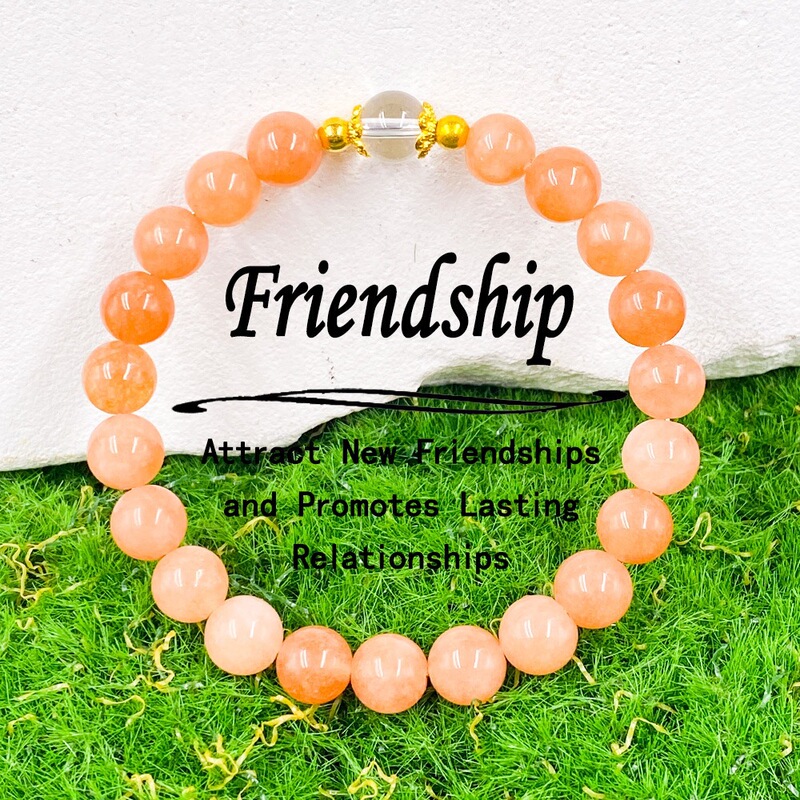 Temu Xiyin Tk Cross-Border Popular Bracelet Pink Chalcedony Friendship Attracts New Friends Promotes Long-Lasting Relationships Fresh and Refreshing