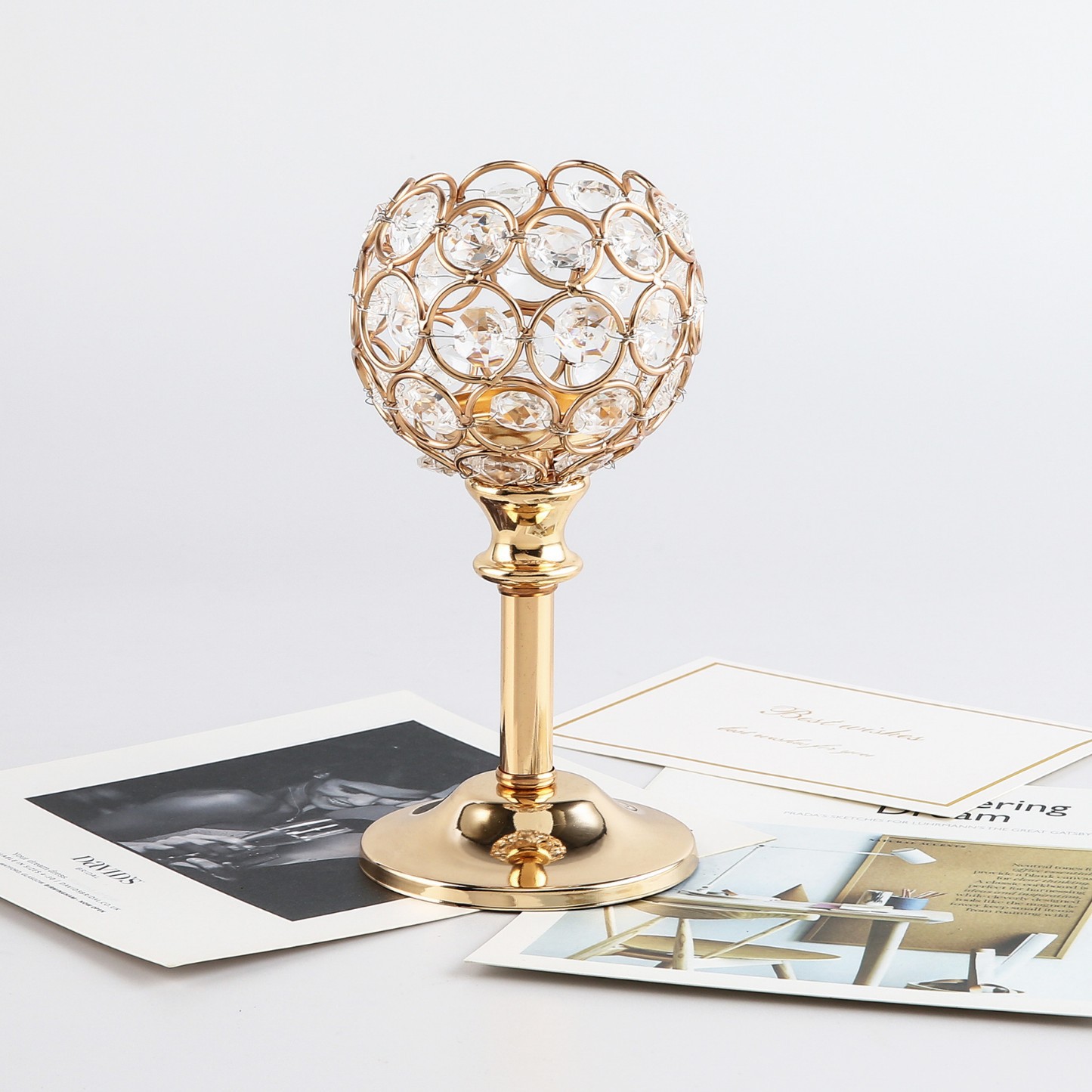 Estilo Europeo mini candelabro de cristal de metal creativo decoración de la boda Hotel Casa cena con velas accesorios Decoración