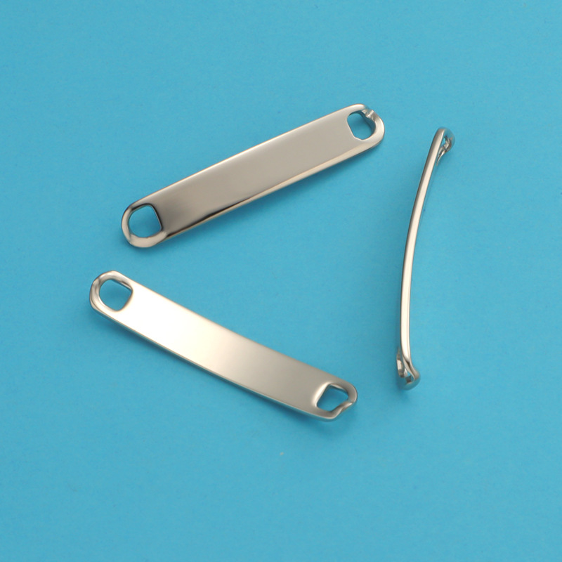 3g Weight 1 Piece Titanium Steel 18K Gold Plated Customization Laser Engraving Solid Color Charms Jewelry Accessories