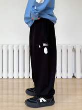 KK753不退不换 2025中大童男童休闲长裤 流星针织毛圈束脚运动裤