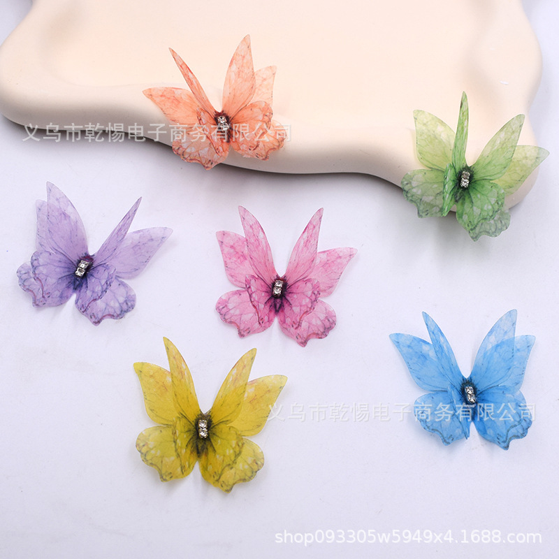 Chinese Style Color Double-Layer Tulle Butterfly Stereo Artificial Mesh Butterfly DIY Shooting Veneer Nail Art Decoration Butterfly Chinese Style Color Double-Layer Tulle Butterfly Stereo Artificial Mesh Butterfly DIY Shooting Veneer Nail Art Decoration Butterfly