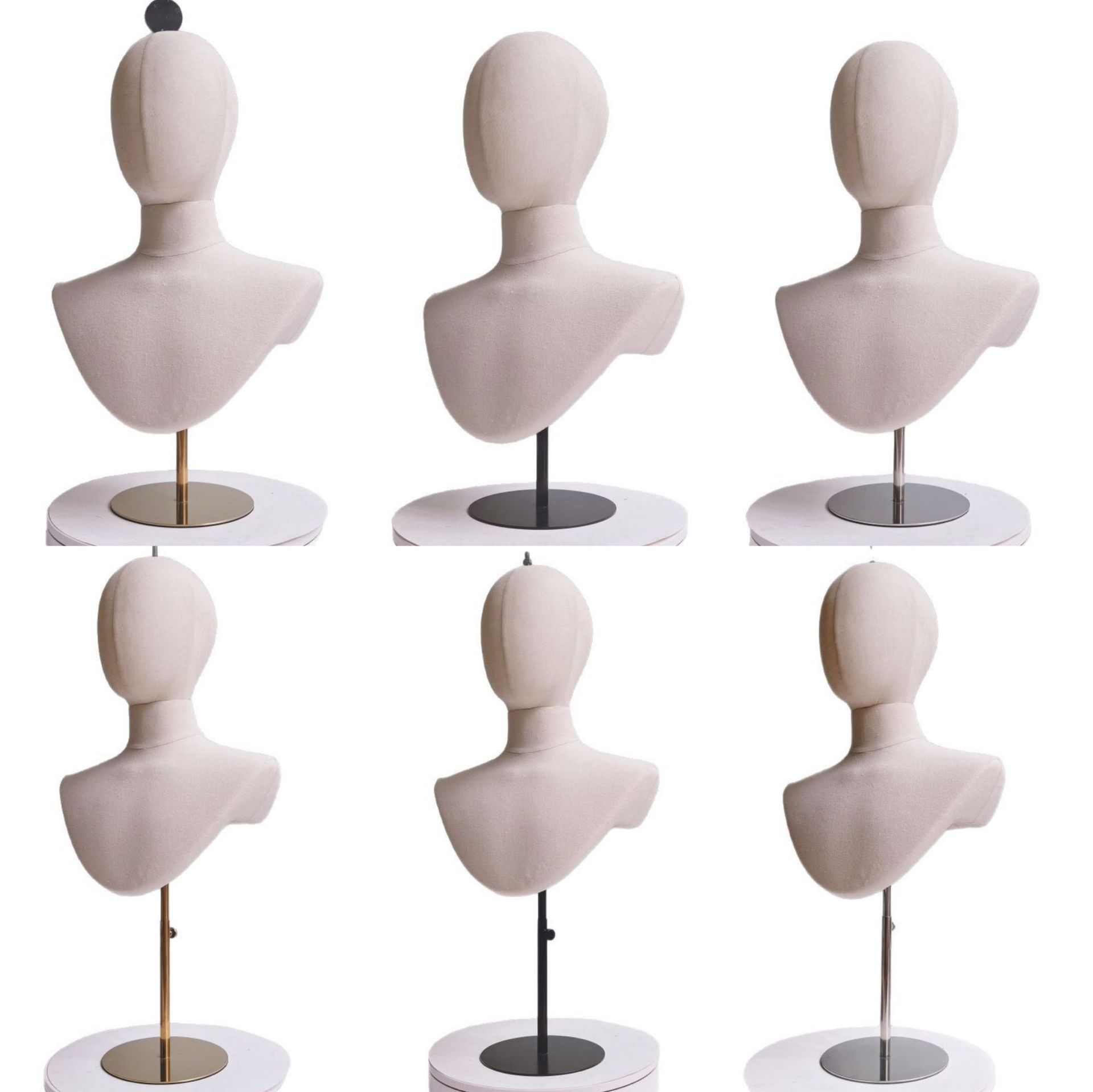 Mannequin head, hat, stand, wig, necklace, scarf, new collection