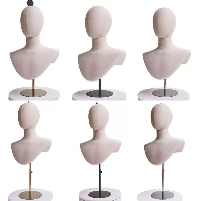Mannequin head, hat, stand, wig, necklace, scarf, new collection