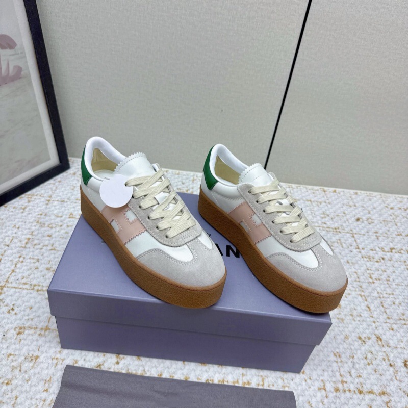 外贸25春秋新款H家复古德训鞋厚底休闲运动鞋圆头情侣牛皮小白鞋|undefined