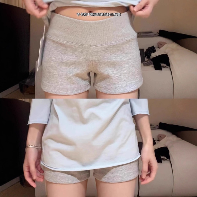 American Low-Waist New Wide-Leg Pants 2025 Straight Casual Hot Girl Shorts Women's Summer Gray Three-Quarter Pants Sports