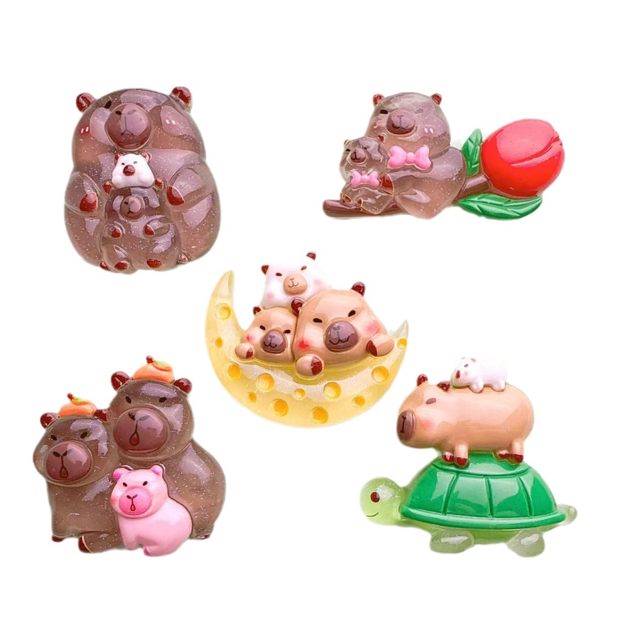 빛나는 카피 바라 크림 접착제 수제 DIY 머리핀 냉장고 스티커 구멍 신발 키 체인 수지 쥬얼리 액세서리