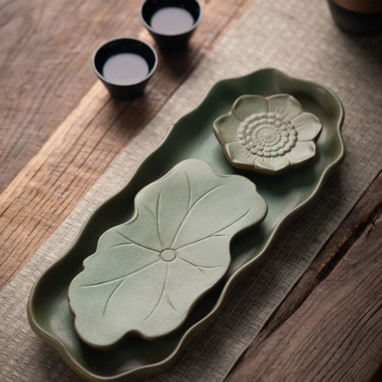 Tea tray home new small dry tea table Japanese tea table retro tea set drainage storage style Kung Fu tea sea