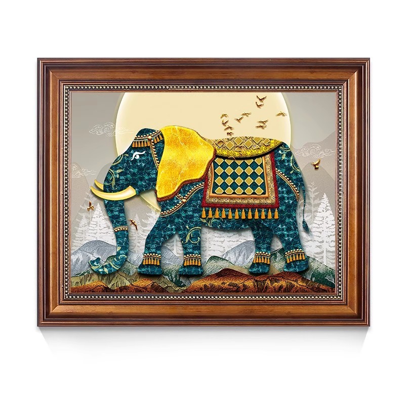 美式大象电表箱装饰画强电箱电闸开关盒挂画配电箱遮挡墙画免打孔|undefined
