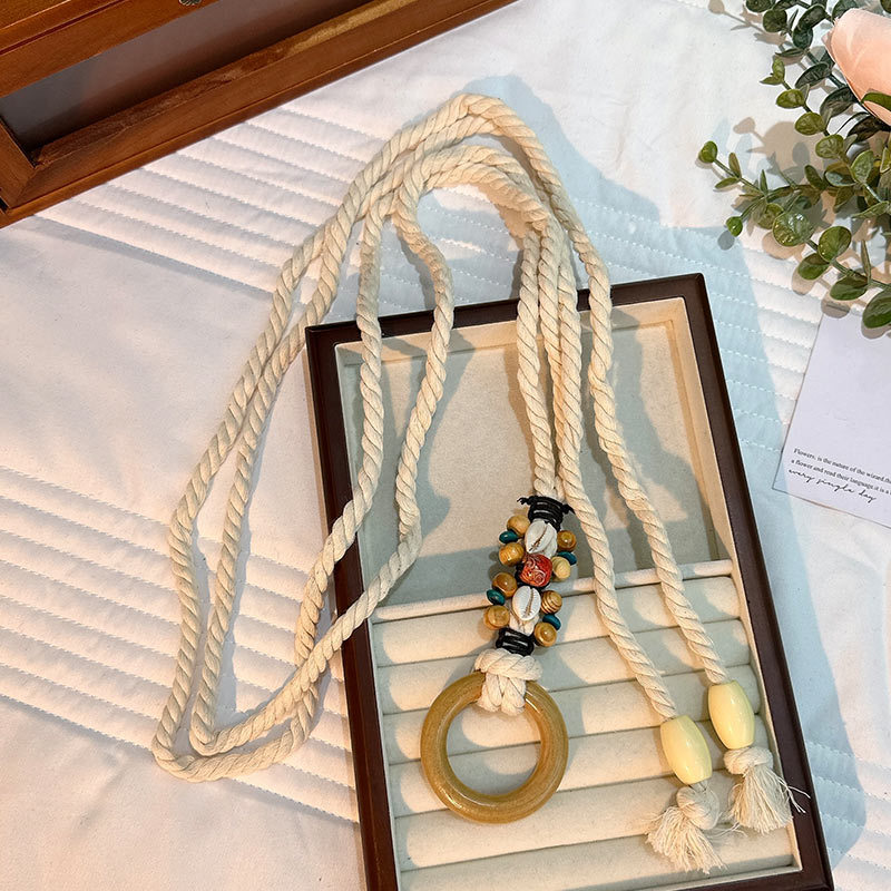 Cuerda de la cintura popular Bohemia tejida cuerda de cáñamo cadena de la cintura cinturón delgado vestido del todo-fósforo de las mujeres joyería transfronteriza al por mayor