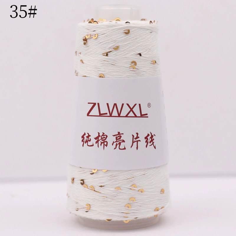 С Sequин хлопчатобумажная пряжа (ZLWXL) 50 г моток, 400 м, нашивочные стразы