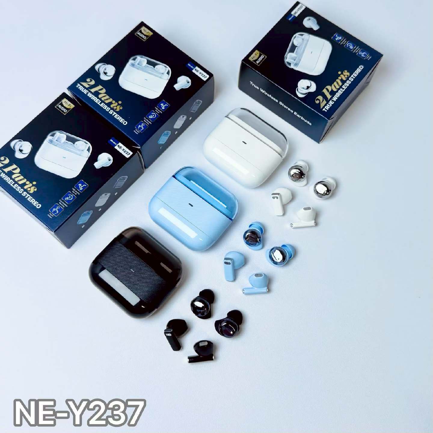 NE-Y237 auriculares bluetooth dos a dos en uno de alta calidad de sonido inalámbrico reducción de ruido de larga duración auriculares deportivos pareja