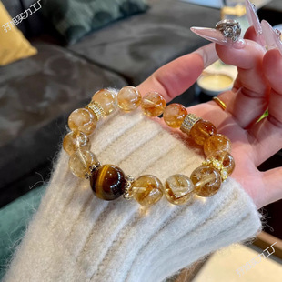 Red Riding Book Hot Sale Natural Citrine Yellow Tower Crystal Tiger Eye Crystal Bracelet Energy Crystal Bracelet Bracelet