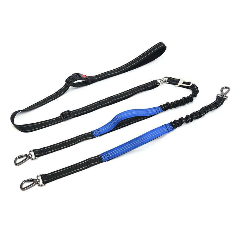 Cuerda de tracción para mascotas, cuerda para perros, uno para dos perros, cadena para perros de dos cabezas, cinturón de seguridad de automóvil telescópico a prueba de explosiones para exteriores al por mayor