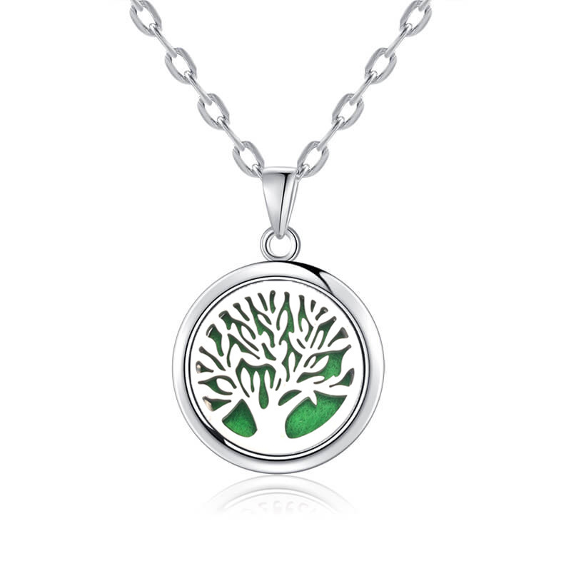 Amazon AliExpress acero inoxidable árbol de la vida aleación colgante aromático pareja puede abrir caja de perfume hueco redonda
