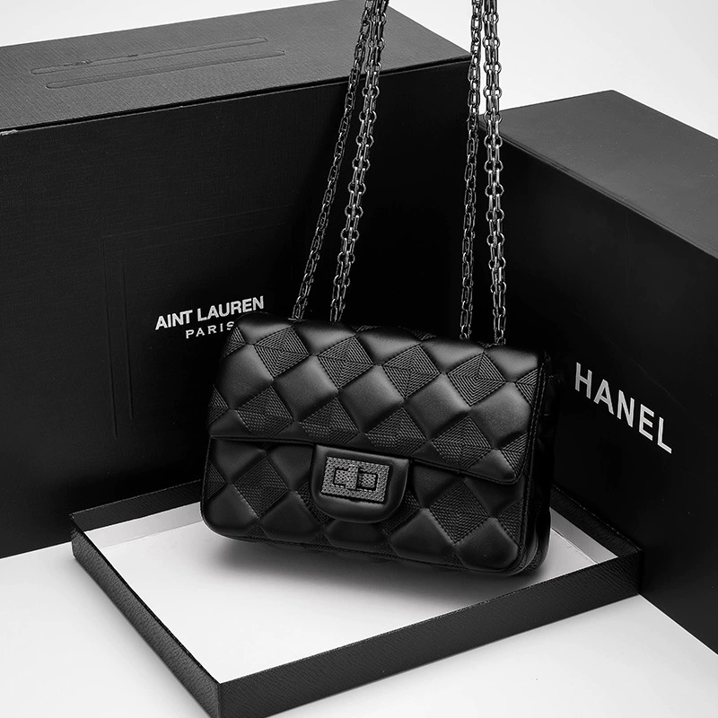 Сумка через плечо, маленькая сумка, цепочка, натуральная кожа, стиль Chanel, сумка на цепочке