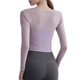 Fashion Yoga Clothes suit Women's Autumn Sports Long Sleeve Top with Chest Pad Slimming Pilates Training Fitness