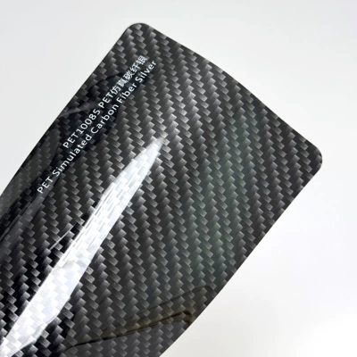 3D 4D 5D Carbon Fiber Pattern – Auto Color Change Film - glossy-simulated-carbon-fiber-silver-152m17m-supports-slitting