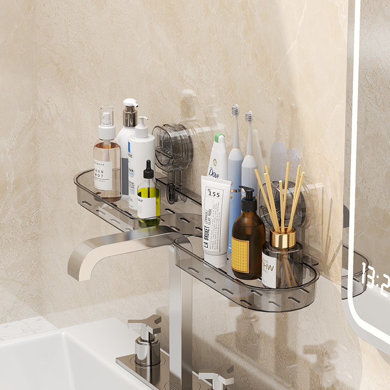 Ventura sin perforación de grifo estante de almacenamiento tipo pared lavabo de baño lavabo marco de almacenamiento de drenaje hueco