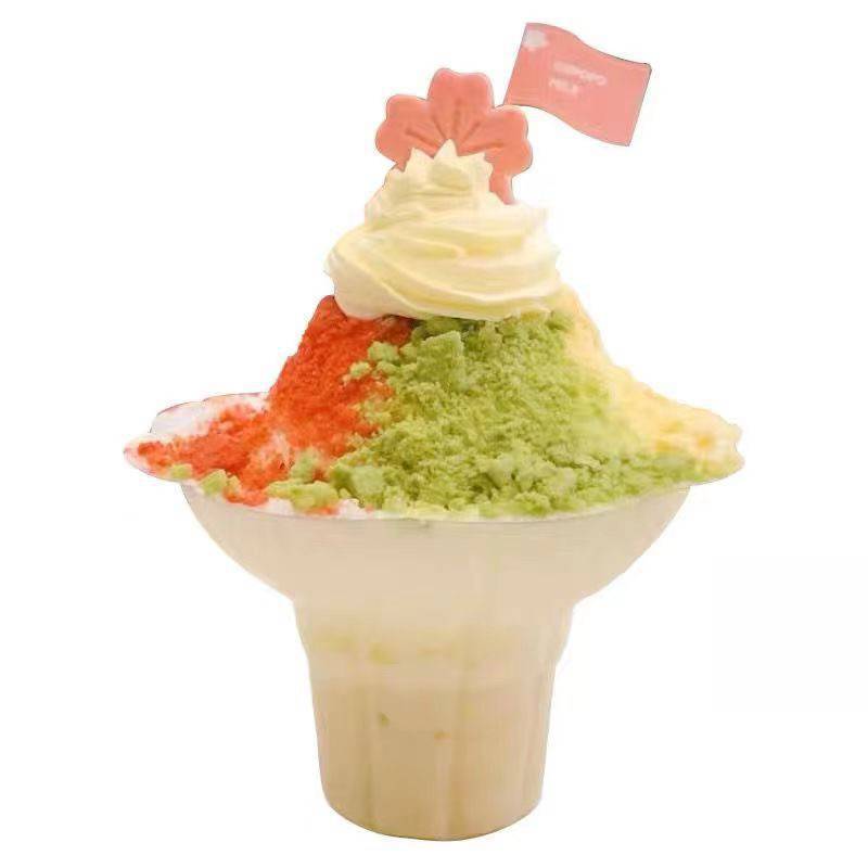 Red Red Snowflake Stand Commercial Ice Bowl Ice Cream Ice Cream Smooth Petal Dessert Disposable Smoothie Cup
