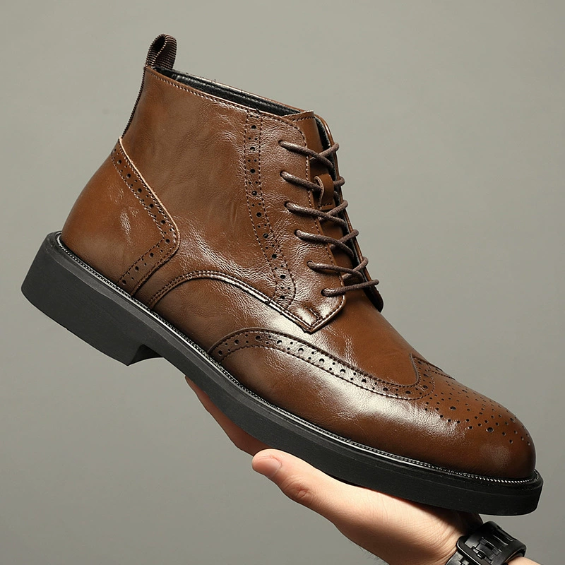 Martin сапоги мужчины высокая банда Буллок Британские сапоги из воловьей кожи ручной работы ретро повседневные сапоги с толстой подошвы мужские бархатные