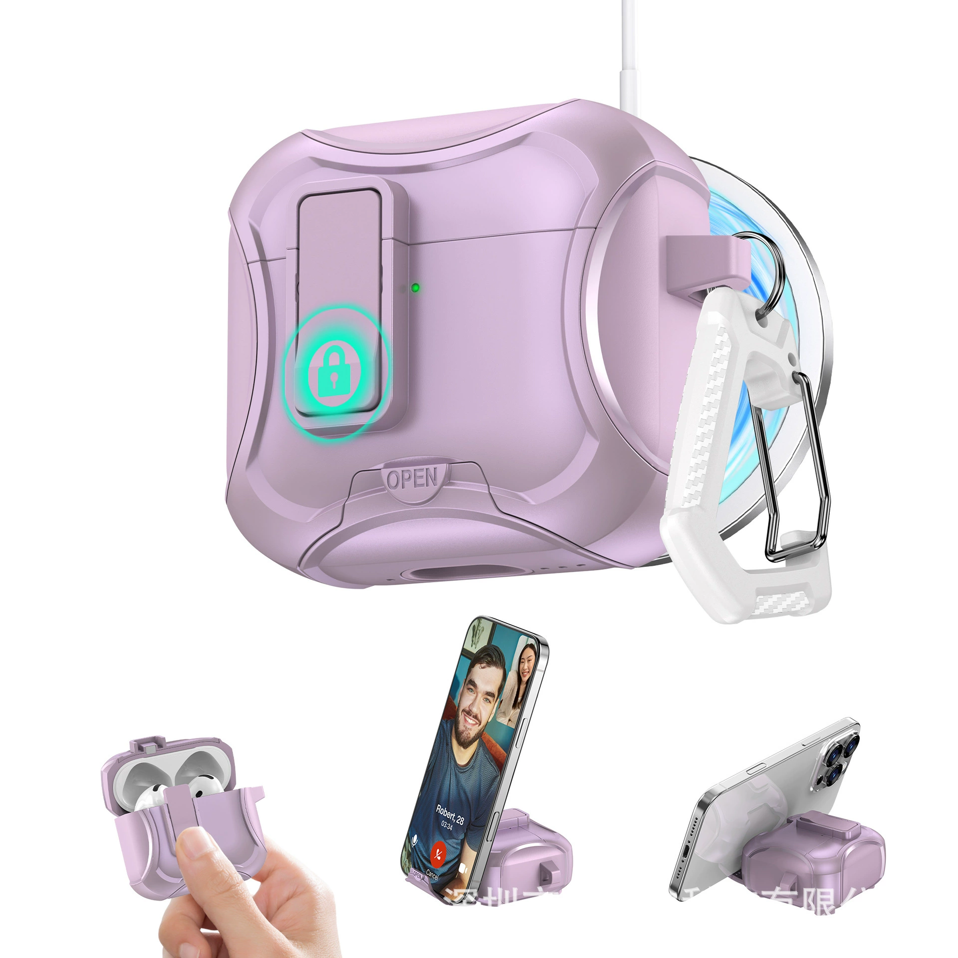 Защитный чехол (совместимый с Apple) Tubing Pro — компактная крышка для наушников с зажимом и держателем, несколько моделей