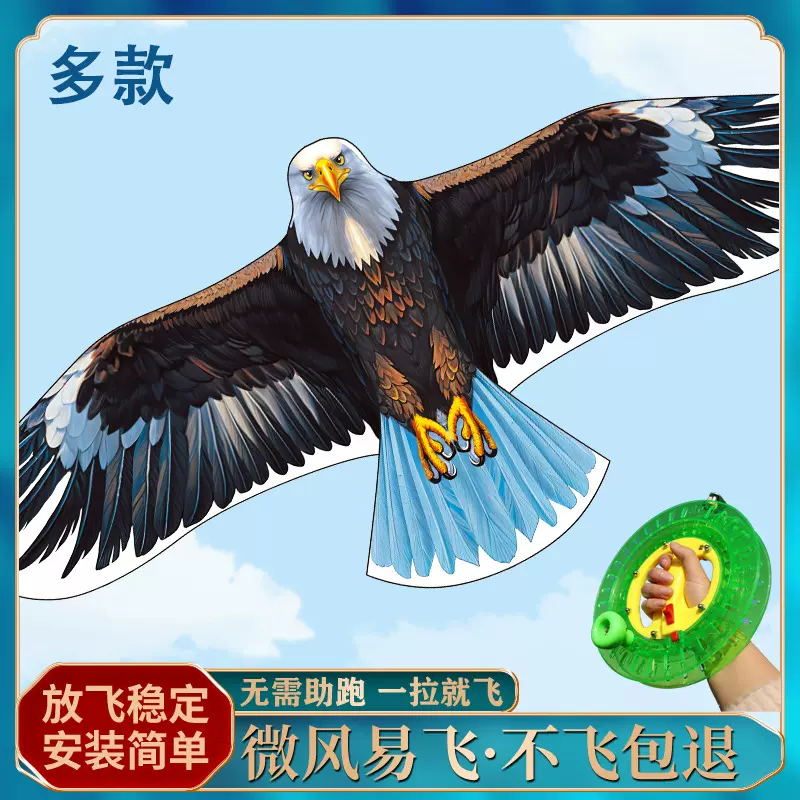 潍坊风筝 新款老鹰风筝微风易飞地摊热卖驱鸟吓鸟田园风筝批发