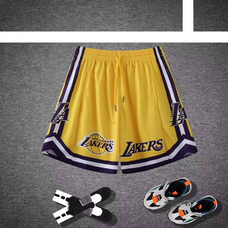 American Quarterly Pants Lakers Davis James Basketball Shorts Summer Basketball Fashion Trendy Shorts