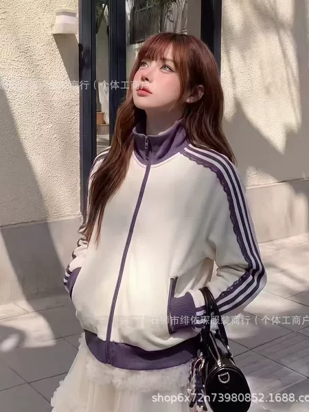 High-end version 26 autumn new vintage three-stripe waffle jacket for men and women, same style for couples, 5 colors 2334