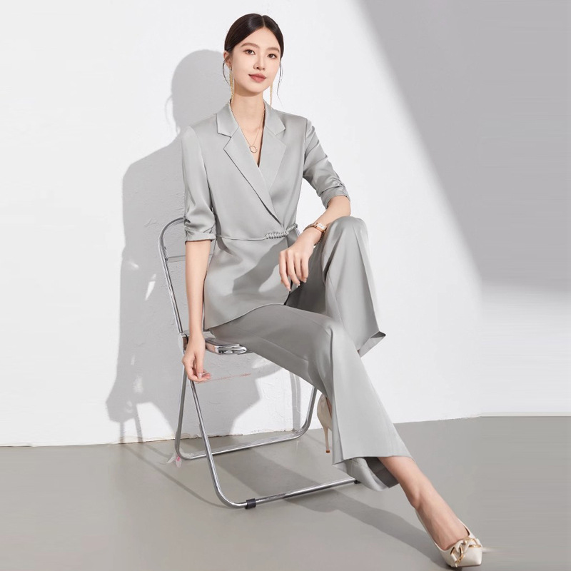 Guofeng New Chinese Style Suit suit Women's 2024 Summer High-end Two-piece Yujie Women's Seven-sleeve Casual Jacket