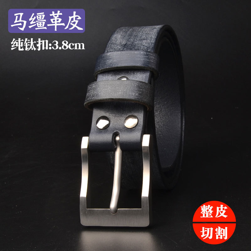 TWS maroon leather sapphire blue 38mm