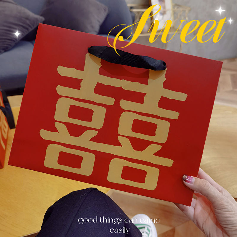 Retro China viento rojo bolsas de regalo de boda bolsas de caramelo bolsas de mano bolsas de embalaje personalizadas