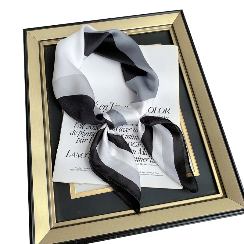 Pañuelo de Seda Sintética, Nuevo Modelo 2025, Primavera-Verano, Versátil, Popular en Internet, Pañuelo Cuadrado de Moda, Decoración Profesional para Combinar con Camisas, Elegante Pañuelo para el Cuello