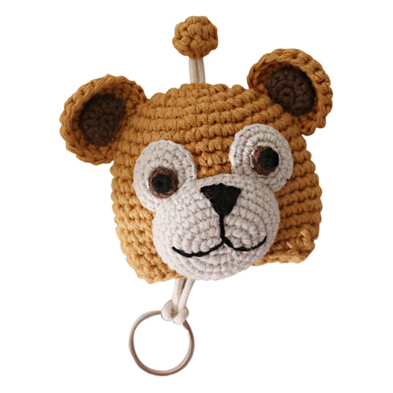 Classic Cartoon Wool Key Bag Girl's Cute Cartoon Key Protective Case Rabbit Bear Pull-out