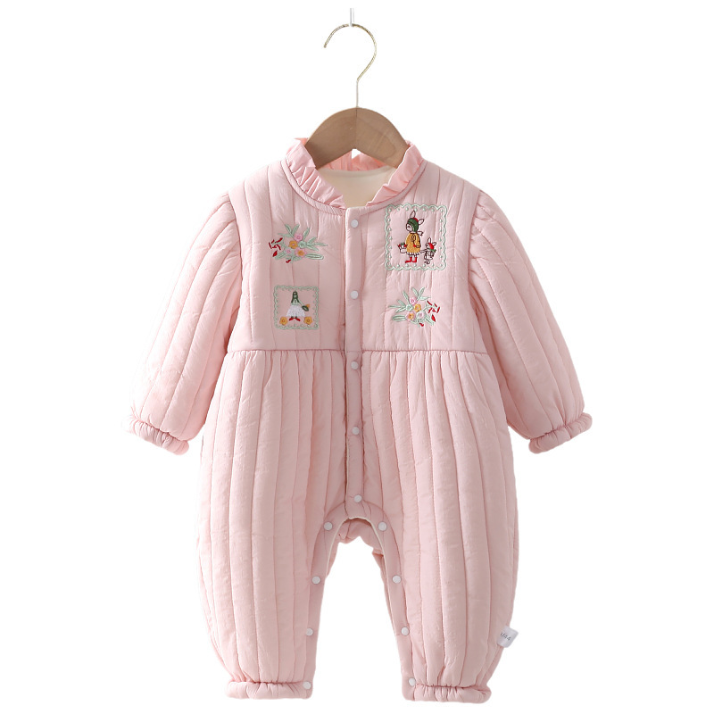 Ropa de bebé, ropa de otoño e invierno, mamelucos para bebés, princesa infantil, ropa acolchada de algodón, mameluco de invierno